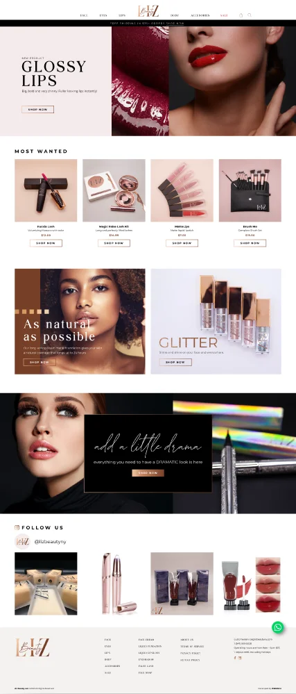 Creacion de pagina web Liz Beauty